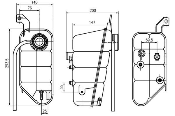 Radyatör Yedek Su Deposu  Mercedes G -Serisi Station (BM 463)(01.1990->)  MAHLE CRT 118 000S