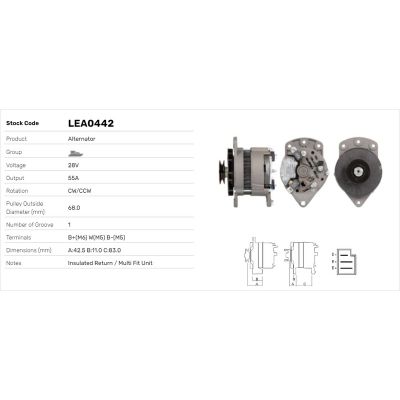 Alternatör  LUCAS ELEKTRIK LEA0442