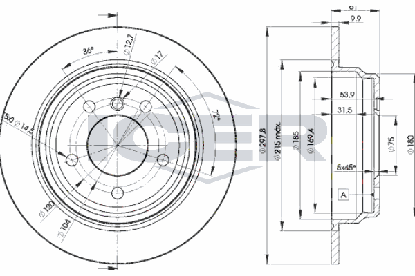 Fren Disk Ayna Arka Sağ ve Sol MAGNETI MARELLI 360704037400