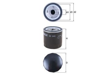 Yağ Filtresi  MAHLE OC 243  5984044 46805832 1109AR 1109-AR 1109C6 1109-C6 1109K9 1109-K9 1608076280 46542140 46548755 46787007 5973928 71736157 71753738 71754569 7689285 5017814 1109K8 1109-K8