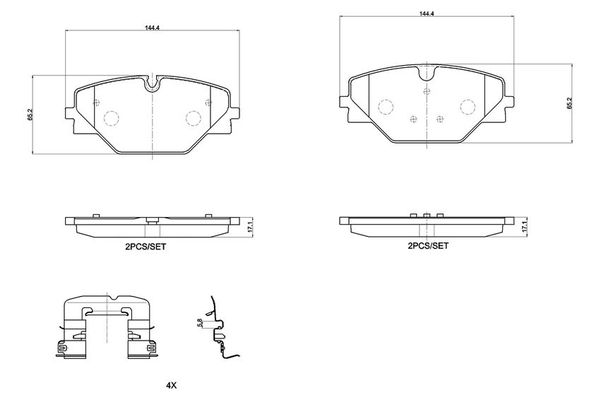Fren Disk Balata Arka Land Rover Range Rover Sport (L461)(2022->)  BREMBO P 44 032