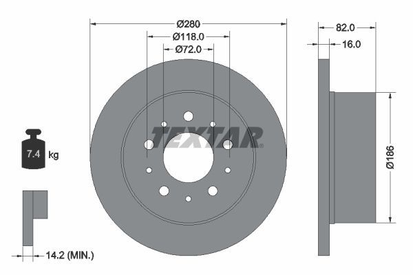 Fren Disk Ayna Arka Sağ ve Sol Peugeot Boxer (290) Minibüs Aks:2850mm (2002->2006)  EUROREPAR 1606306680