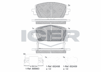 Fren Disk Balata Ön AYD 60891A  58101P2A00 58101T1A00 58101-T1A00 58101T1A10 58101-T1A10 58101-P2A00 58101P2A70 58101-P2A70 58101P2A80 58101-P2A80