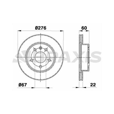 Fren Disk Ayna Ön Sağ ve Sol Mercedes Vito P.Van (638)(02.1996->)  BRAXIS AE0285