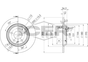 Fren Disk Ayna Arka Sağ ve Sol BOSCH 0 986 479 382  8K0615601B 80A615601B 80A 615 601 B 8K0 615 601 B 8W0615601C 8W0 615 601 C 8W0615601H 8W0 615 601 H