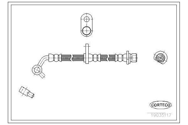 Fren Hortumu Ön Sağ Honda FR-V (BE)(11.2004->)  CORTECO 19035117