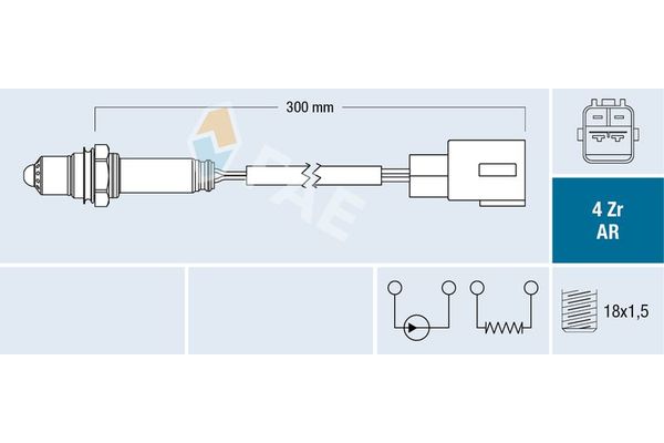Oksijen (Lambda) Sensörü  Toyota Yaris (KSP9/SCP9/NLP9)(2009->)  NGK 97695