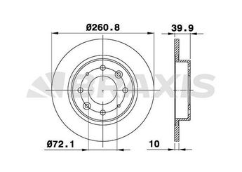 Fren Disk Ayna Arka Sağ ve Sol BRAXIS AE0495  DF4083 K9AA26251A 0K9AA26251A K9AA26251B 0K9AA26251B K9AA26251C 0K9AA26251C