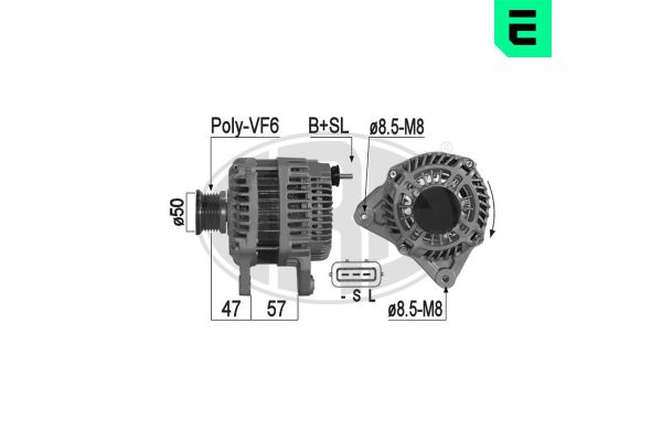 Alternatör  Nissan Tiida (C11X/SC11X)(02.2007->)  ERA 209061A
