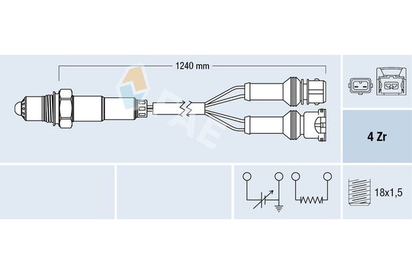 Oksijen (Lambda) Sensörü  Alfa Romeo 164 (1988->)  FAE 77125