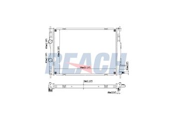 Su Radyatörü  MGA 80132  21400 JD50A JD50B JD50D JD51B 21400JD50A 21400JD50B 21400JD50C 21400JD50D 21400JD51B 21400JD51C 21410JD50B 21410JD50C