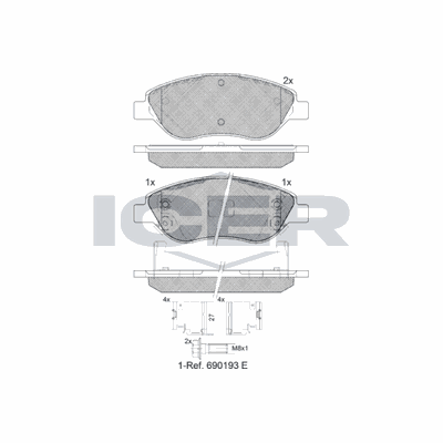 Fren Disk Balata Ön Fiat Egea (357) S.Wagon (2016->)  KALE BALATA 22476 194 05 MSH KD13