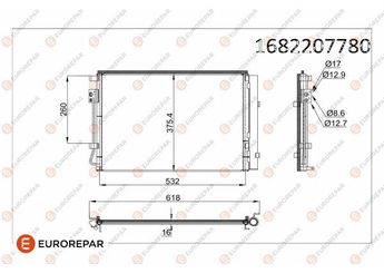 Klima Radyatörü  EUROREPAR 1682207780  1682207780 976061W000 976061W001