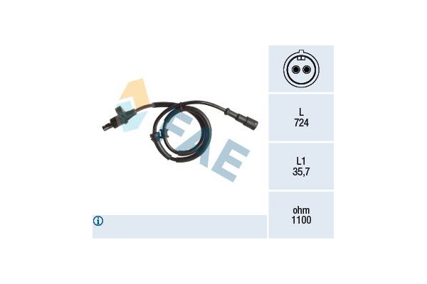 Abs Sensörü Arka Sol Renault Megane I Scenic (JA0)(10.1996->)  FAE 78164