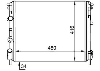 Su Radyatörü  MAHLE CR 92 000S  16400 5B590 164005B600 5B600 164005B820 7700428658 8200049080