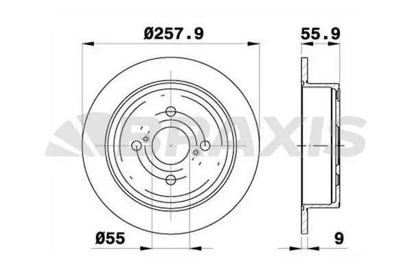 Fren Disk Ayna Arka Sağ ve Sol Toyota Corolla Combi SW (E12)(2002->)  BRAXIS AE0283