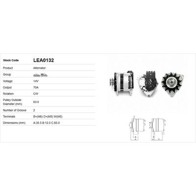 Alternatör  LUCAS ELEKTRIK LEA0132