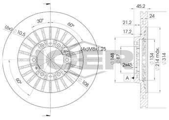 Fren Disk Ayna Ön Sağ ve Sol BOSCH 0 986 479 469  MB699716 MB 699716