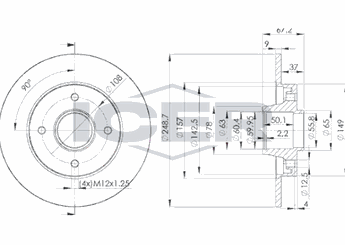 Fren Disk Ayna Arka Sağ ve Sol MGA 50411  424934 4246Z9 4246.Z9 4249.34 9643573880 96 435 738 80