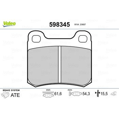 Fren Disk Balata Arka VALEO 598345