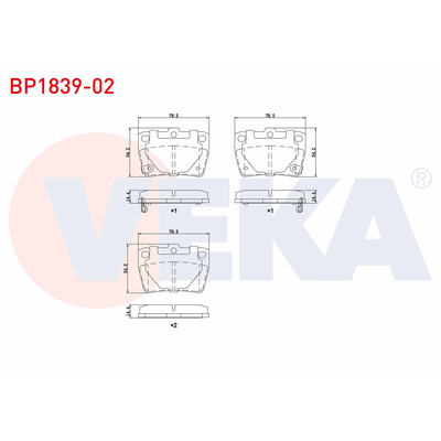 Fren Disk Balata Arka Toyota RAV4 (A2)(2000->)  VEKA BP1839-02