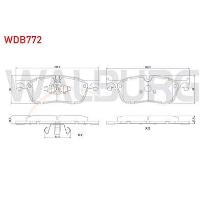 Fren Disk Balata Ön Jaguar XE (10.2014->)  WALBURG WDB772