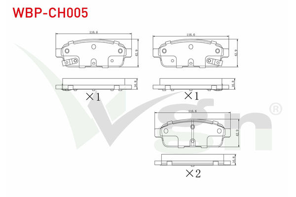 Fren Disk Balata Arka WGN WBP-CH005
