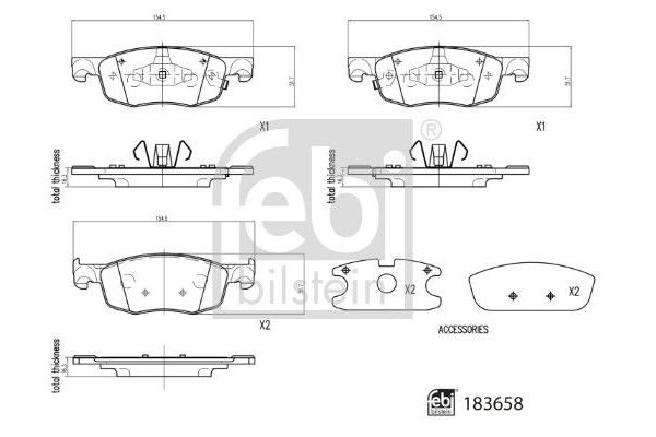 Fren Disk Balata Ön Toyota Yaris (XP21)(2020->)  FEBI BILSTEIN 183658