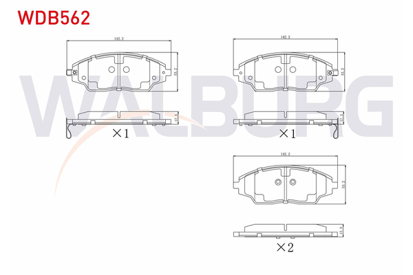 Fren Disk Balata Ön Chevrolet Aveo Sedan (2011->)  WALBURG WDB562