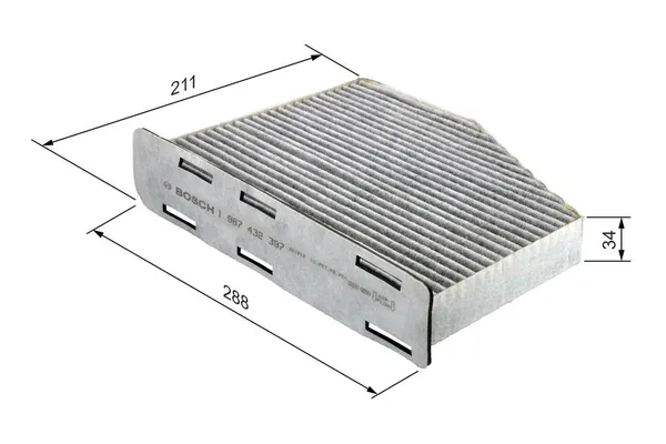 Polen Filtresi  Volkswagen Jetta VI (162)(10.2010->)  BOSCH 1 987 432 397