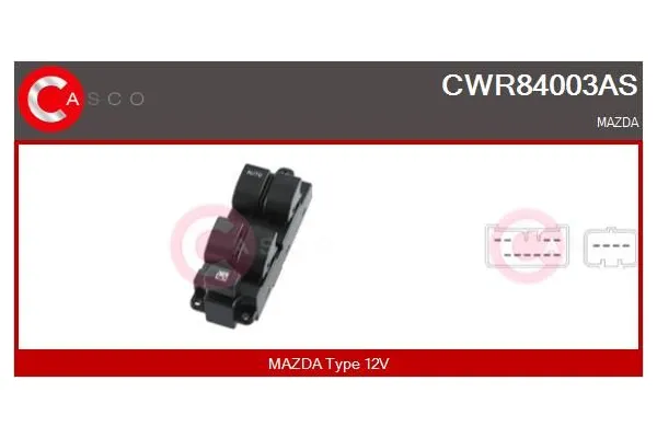 Cam Açma Düğmesi Ön Sol Mazda 323 F/S Sedan (BJ)(05.1998->)  MCAR AN-846