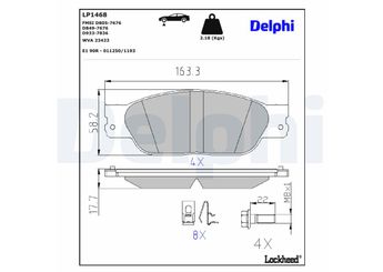 Fren Disk Balata Ön DELPHI LP1468  LP1468 XR810210 XR812435 XR813324
