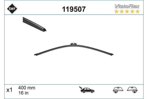 Silecek Süpürgesi Arka  400 mm - 16 inç SWF 119507