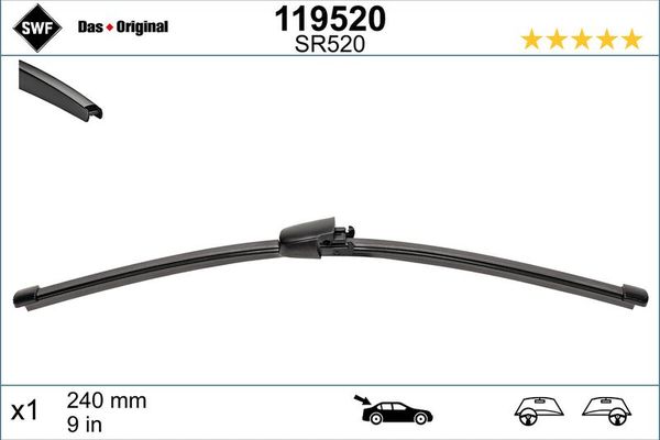 Silecek Süpürgesi Arka  240 mm - 9 inç Renault Clio IV (2012->)  SWF 119520