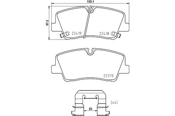 Fren Disk Balata Arka Hyundai H350 Düz yataklı (05.2015->)  BREMBO P 30 089