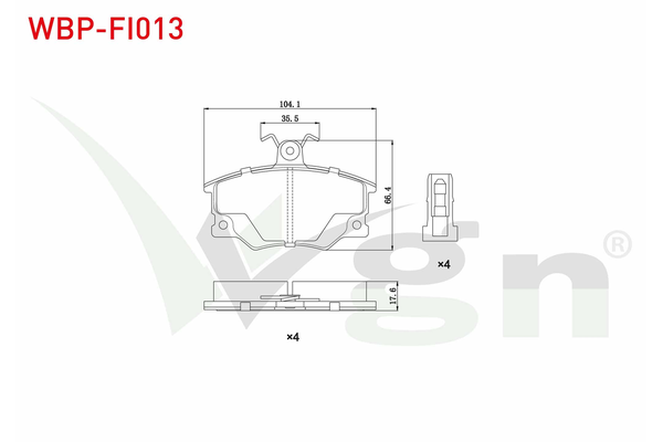 Fren Disk Balata Ön Fiat Barchetta (183)(05.1995->)  WGN WBP-FI013