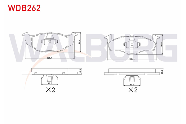 Fren Disk Balata Ön Volkswagen Golf III Variant (1H5)(08.1993->1999)  WALBURG WDB262