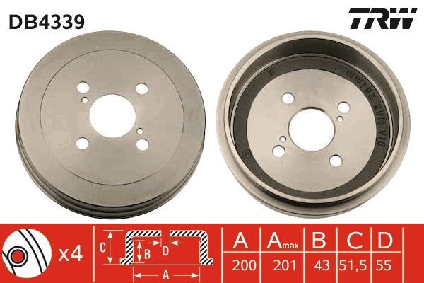 Kampana Arka Sağ veya Sol Toyota Yaris (NCP1/NLP1/SCP1)(1999->)  TRW DB4339