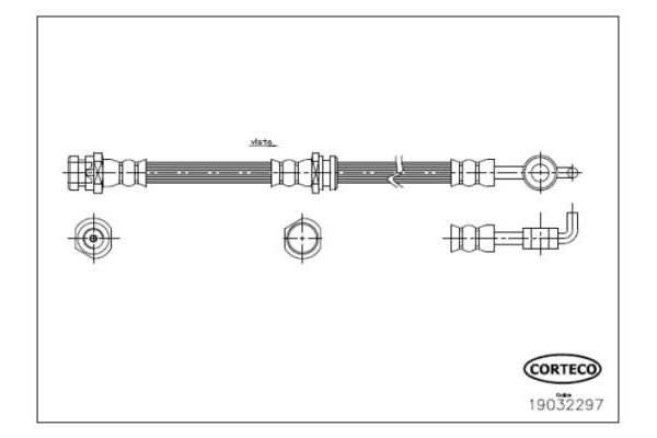 Fren Hortumu Ön Sağ veya Sol Mazda 323 C/F/P/S Sedan (BA)(01.1997->)  CORTECO 19032297