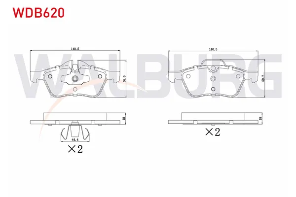 Fren Disk Balata Ön MINI Mini (R50,R53)(2001->)  WALBURG WDB620