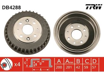 Kampana Arka Sağ veya Sol TRW DB4288  K20126251A 0K20126251A K20126251B 0K20126251B K2A126251 0K2A126251 0K201-26251A 0K201-26251B 0K2A1-26251