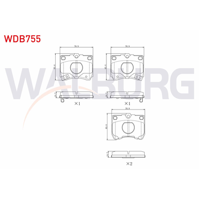 Fren Disk Balata Ön Kia Pride (1995->)  WALBURG WDB755