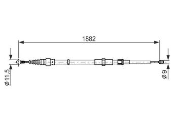 El Fren Teli Arka Sağ veya Sol BOSCH 1 987 482 193  1987482193 6Q7609721C 6Q7 609 721 C 6Q7609721E 6Q7 609 721 E