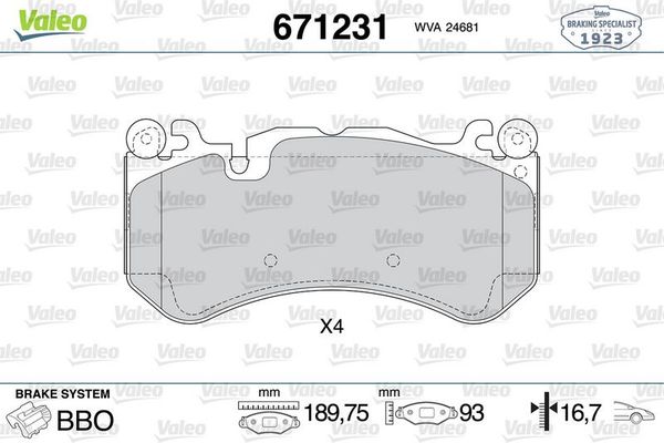 Fren Disk Balata Ön Mercedes S -Serisi Coupe (BM 217)(07.2014->)  VALEO 671231