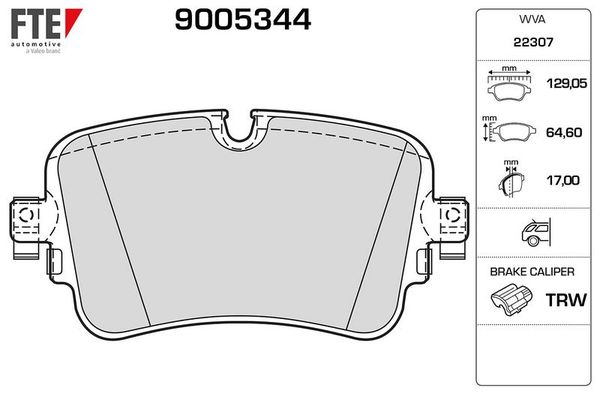 Fren Disk Balata Arka Volkswagen Touareg (CR7)(2018->2023)  FTE 9005344
