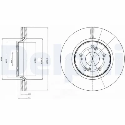 Fren Disk Ayna Ön Sağ ve Sol Honda CR-V (RE)(01.2007->)  DELPHI BG4250C