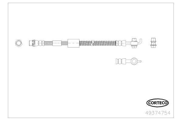 Fren Hortumu Ön Sağ veya Sol Citroen DS4 (03.2011->)  WALBURG WBH0676