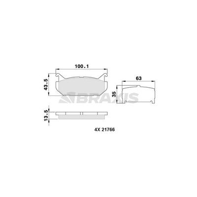 Fren Disk Balata Arka BRAXIS AA0335