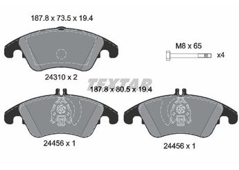 Fren Disk Balata Ön TEXTAR 2431001  A0054201020 4200105 0004200105 4209004 0004209004 54201020 0054201020 54201320 0054201320 54201620 0054201620 64202820 0064202820 74205820 0074205820 74207520 0074207520 A0004200105 A0004209004 A0054201320 A0054201620 A0064202820 A0074205820 A0074207520