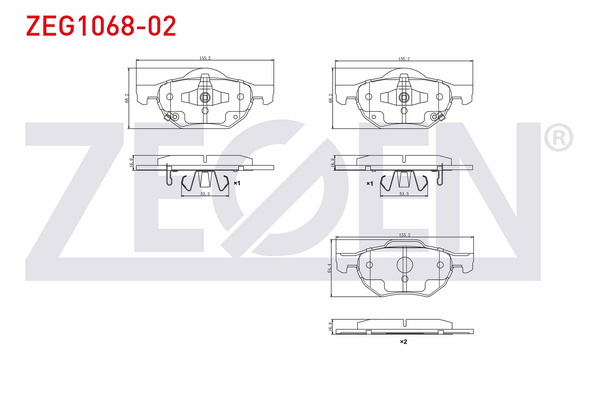 Fren Disk Balata Ön Honda Accord Tourer (CN/CM)(01.2003->)  ZEGEN ZEG1068-02